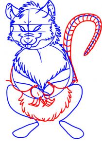 210x302 How To Draw A Cartoon Rat, Step