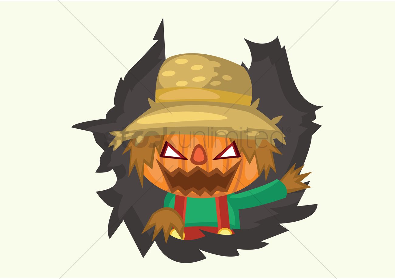 1300x919 Evil Scarecrow In The Dark Vector Image