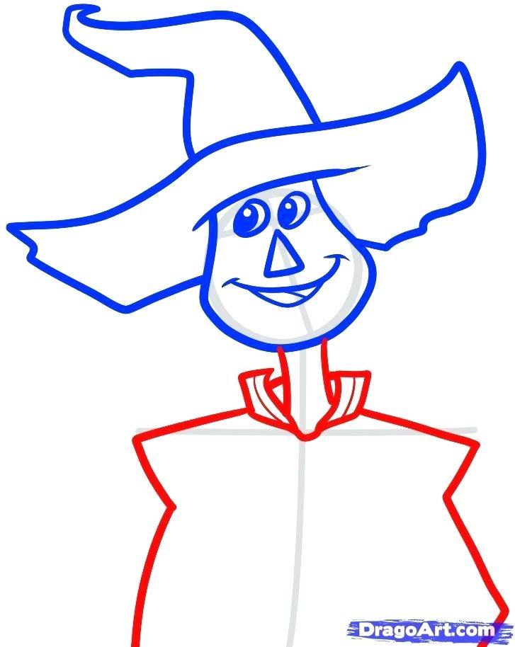 727x914 How To Draw A Scarecrow