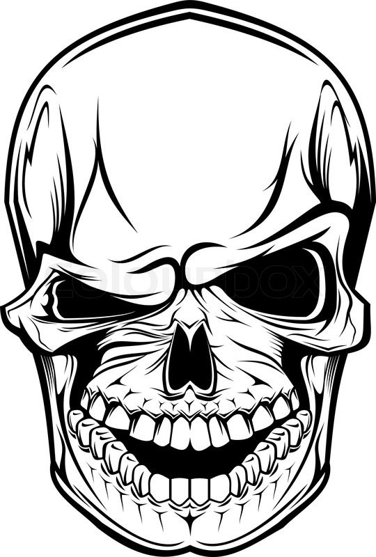 Evil Skull Drawing