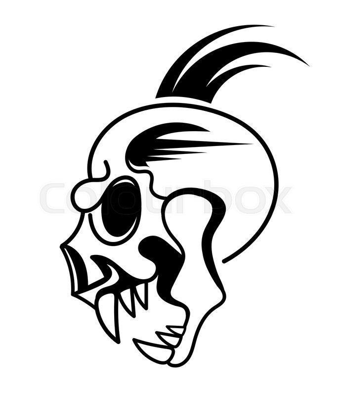 686x800 Evil Skull Side View Vector Stock Vector Colourbox