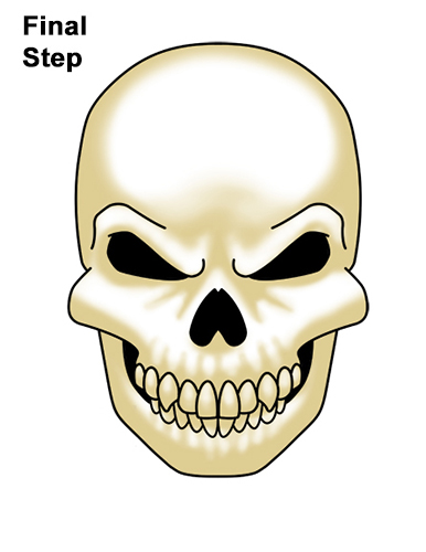 386x500 How To Draw A Skull For Halloween