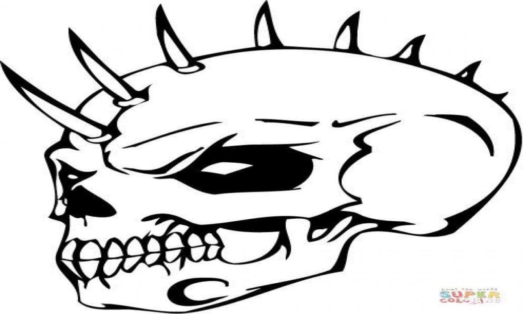 1038x623 Printable Evil Skull Drawings Picturesboss Coloring Book Art