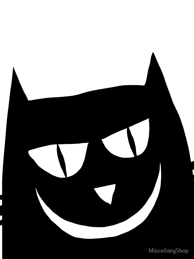 750x1000 Evil Smiling Black Cat Drawing Scarf
