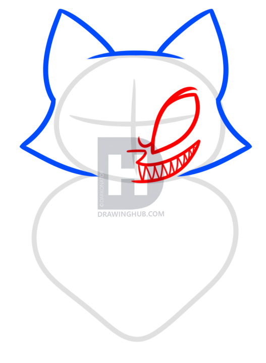 527x720 How To Draw Evil And Good Cat, Step