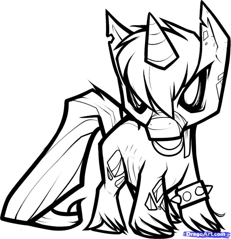 736x760 Evil Unicorn Coloring Pages