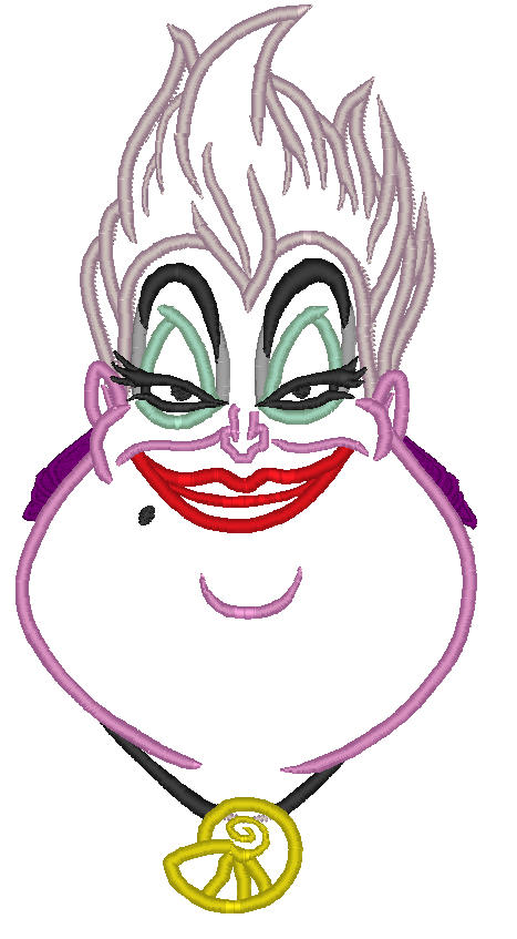 467x847 Evil Sea Witch Machine Applique Design Etsy