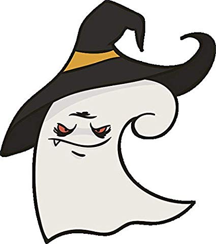 425x480 Cute Evil Red Eye Halloween Ghost Cartoon Emoji Vinyl