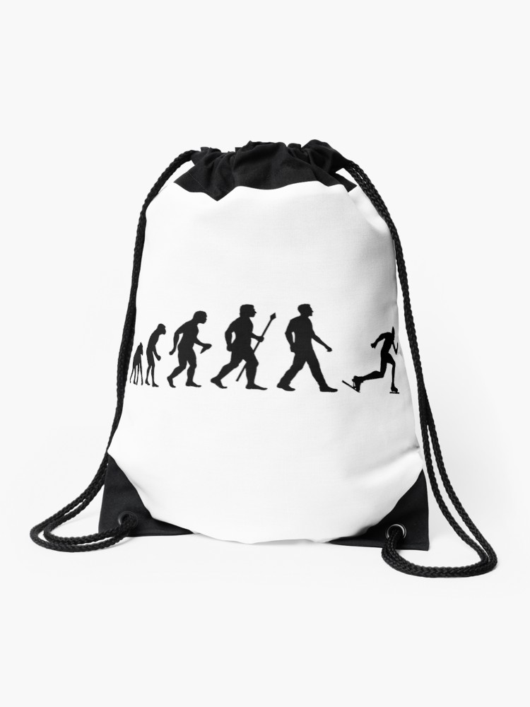 750x1000 Funny Speed Skating Evolution Of Man Drawstring Bag