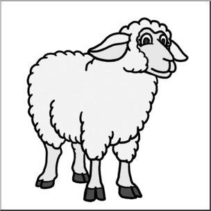 304x304 clip art cartoon sheep ewe grayscale i abcteach