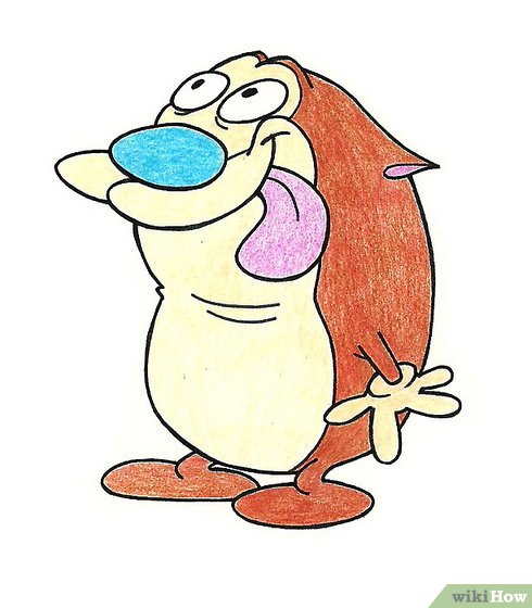 490x560 How To Draw Stimpy From Ren And Stimpy Steps