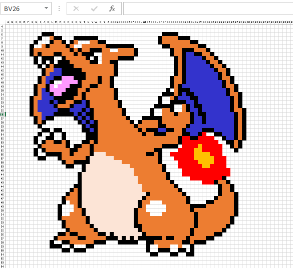 585x536 Charizard Pixel Art Adi Wicaksono