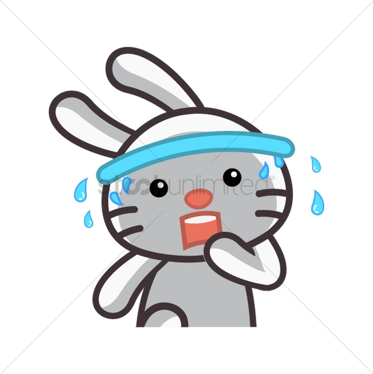 1298x1300 Cute Rabbit Exercising Vector Image