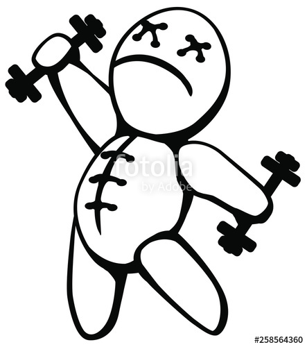 443x500 voodoo doll exercising stencil stock image and royalty free