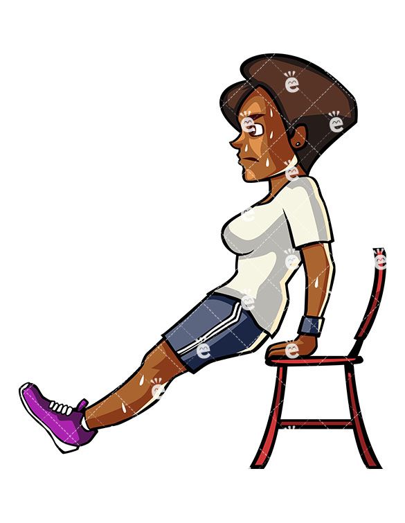 585x755 A Black Woman Doing Chair Dips Working Out Clipart Black