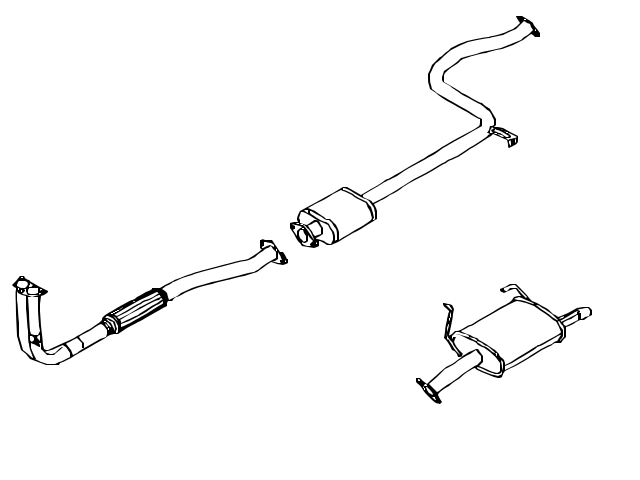 640x480 genuine exhaust system front exhaust pipe, nissan primera