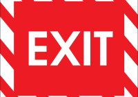 200x140 Vector Art Fire Exit Signs Clipart Drawing Clean Sign