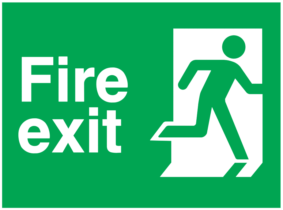 924x685 Fire Exit Running Man Right Sign
