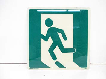 355x266 Electromark Fire Exit With Drawing Of Person Exiting