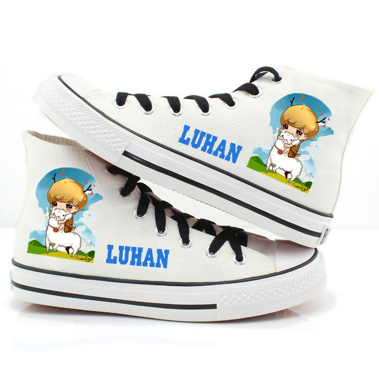750x750 Exo Bts Lu Han Cosplay Hand Painted Canvas Shoes Colored Drawing