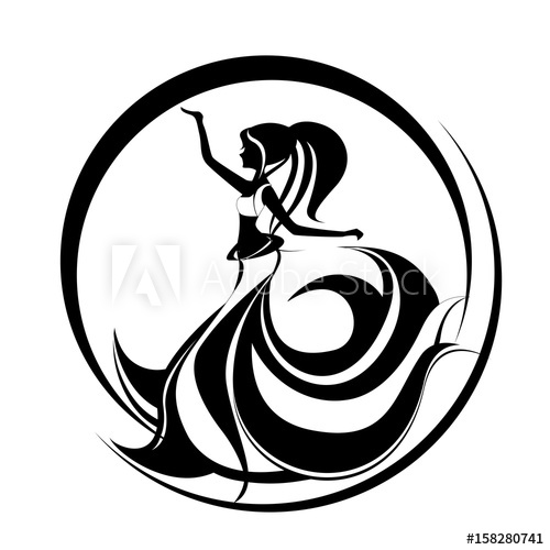 500x500 Beautiful Girl Dancing Belly Dance Oriental Dancing Logo