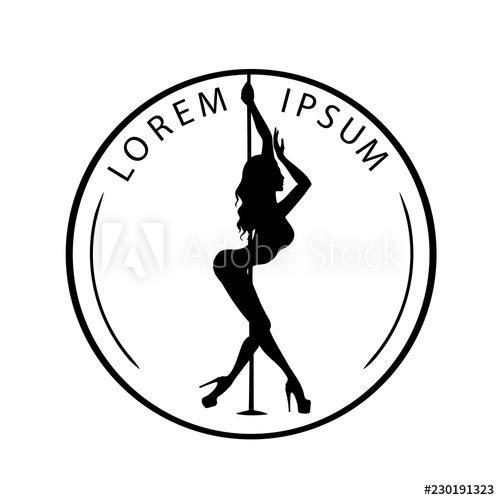 500x500 Black And White Logo For Dance Studio, Pole Dance, Stripper Club