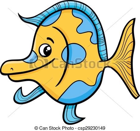 450x421 Exotic Fish Cartoon Illustration Cartoon Illustration Of Funny
