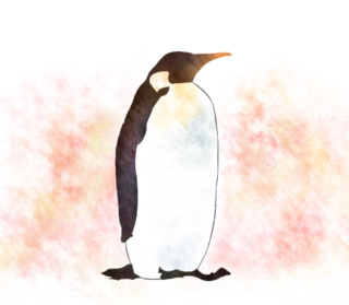 320x279 experimental drawing of a penguin using textures