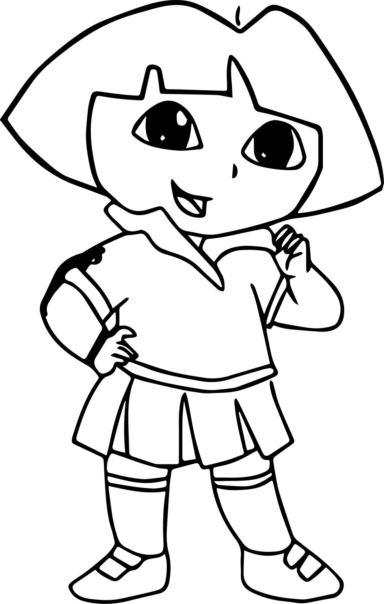 1301x2046 Draw Dora The Explorer Picture Coloring