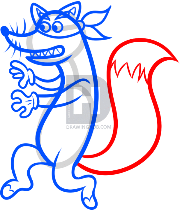 618x720 How To Draw Swiper, Swiper From Dora The Explorer, Step