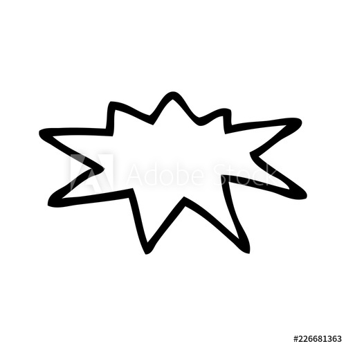 500x500 Line Drawing Cartoon Explosion Symbol