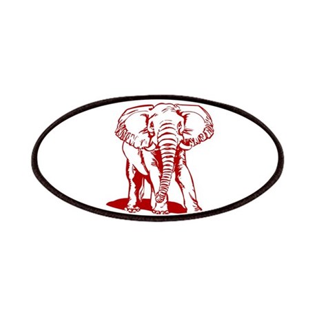 460x460 Cute Dark Red Elephant Line Drawing Patch