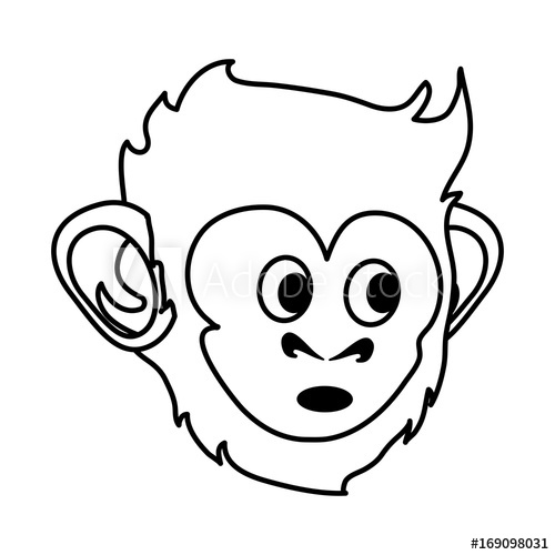 500x500 Surprised Cute Expressive Monkey Cartoon Icon Image Vector