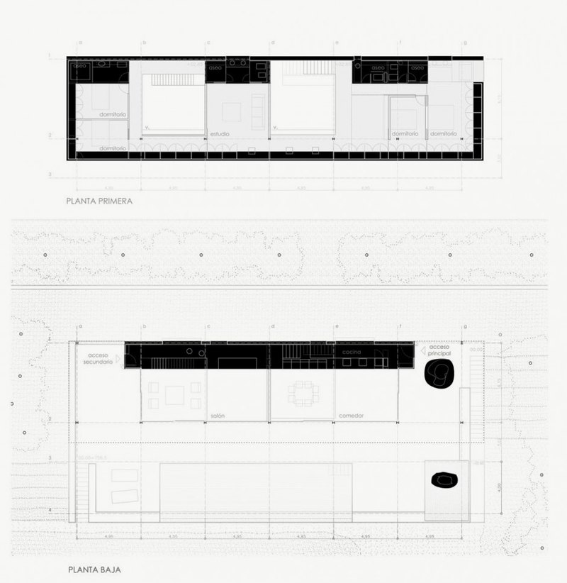 800x822 Plan Of House With Concrete Interior And Exterior Surface Home