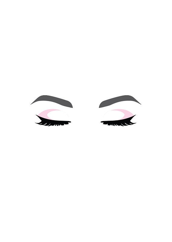 570x798 closed make up eyes, eyelashes, eyebrow and eyeliner graphic print