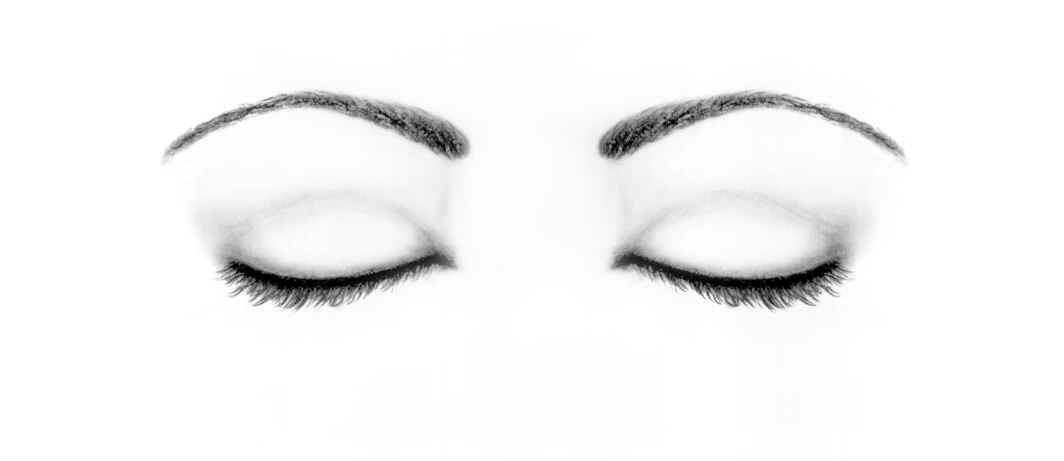 1500x651 Closed Eyes Original Sketch Drawing