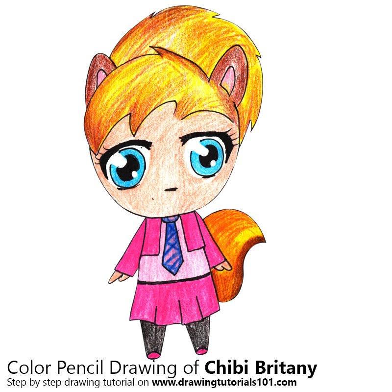 800x800 Chibi Brittany From Alvin And The Chipmunks Colored Pencils