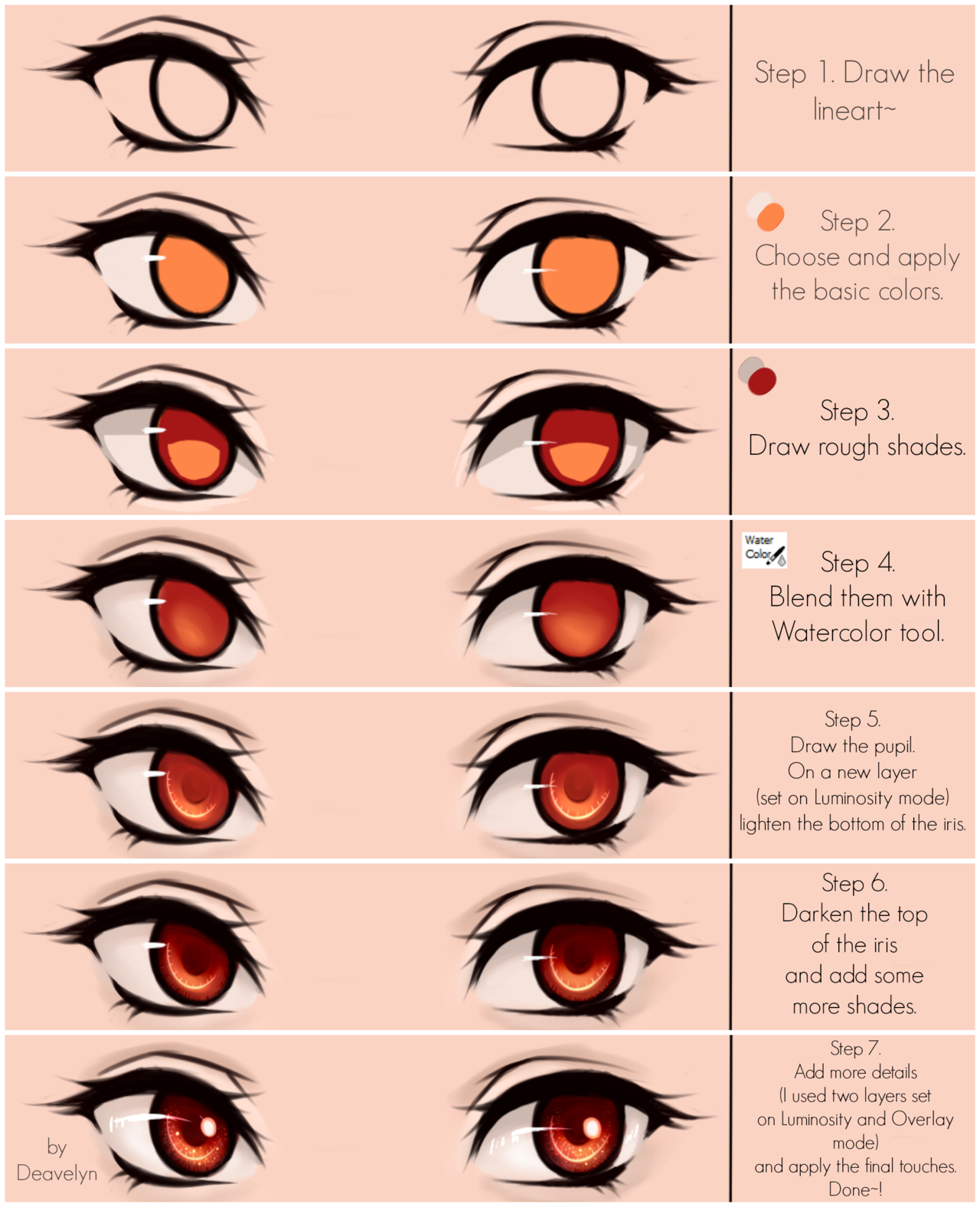 1280x1576 Eyes Coloring Tutorial