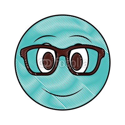 400x400 Big Smiley Emoticon Wearing Glasses Drawing Color Image Buy