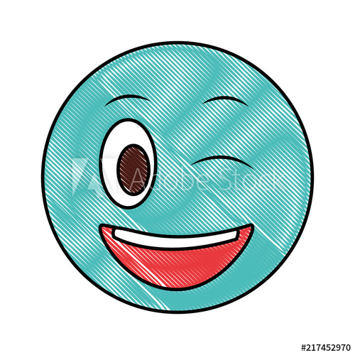 500x500 Smiley Big Emoticon Winking Face Drawing Color Image