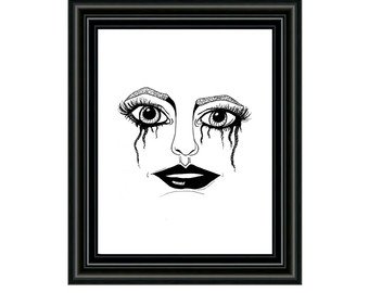 340x270 Crying Eyes Drawing Etsy
