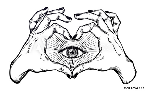 500x313 Two Hands Making Heart Sign With Eye Crying Tears