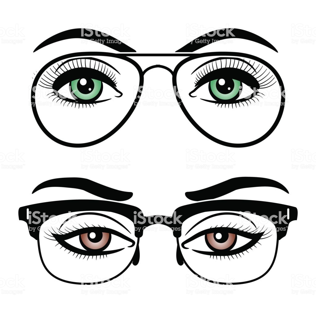 1024x1024 Collection Of 'eyes With Glasses Drawing' Download More Than
