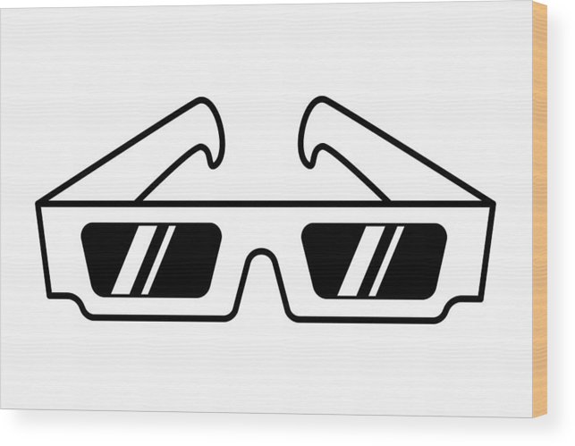 643x499 Vintage Movie Eye Glasses Template Wood Print