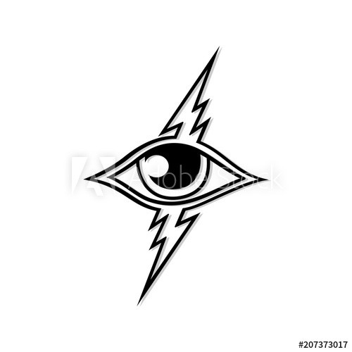 500x500 Thunder Eye Vector Art Logo Template