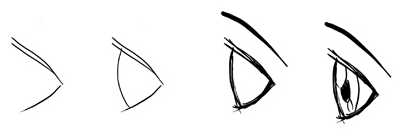 400x139 How To Draw Anime Manga Eyes In Profile Side View Techniques