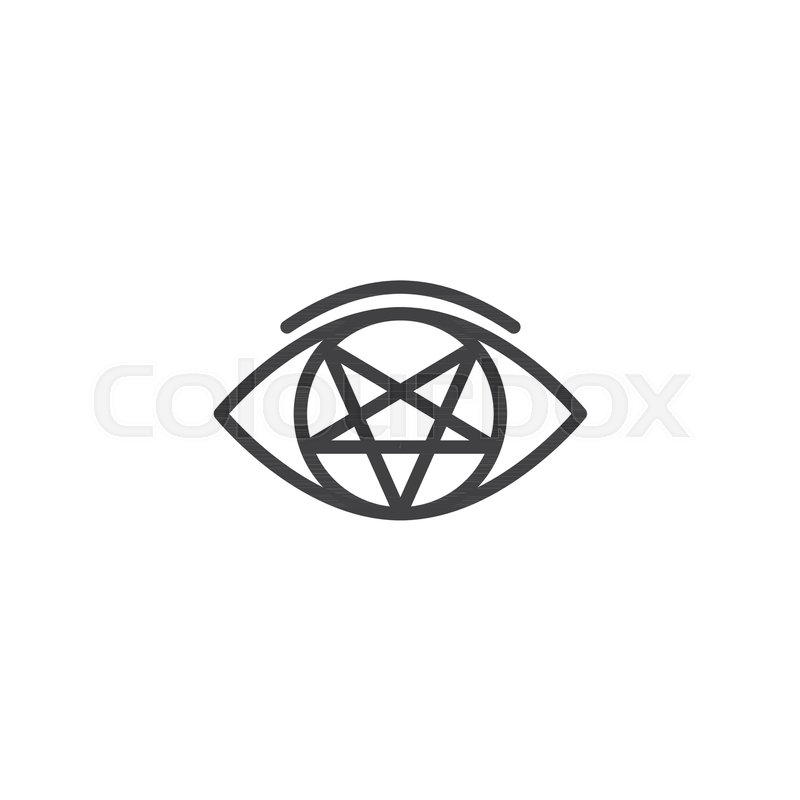 800x800 Pentagram Eye Outline Icon Linear Stock Vector Colourbox