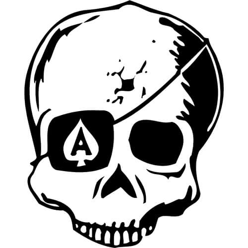 500x500 Skull Ace Spades Eye Patch Decal Sticker