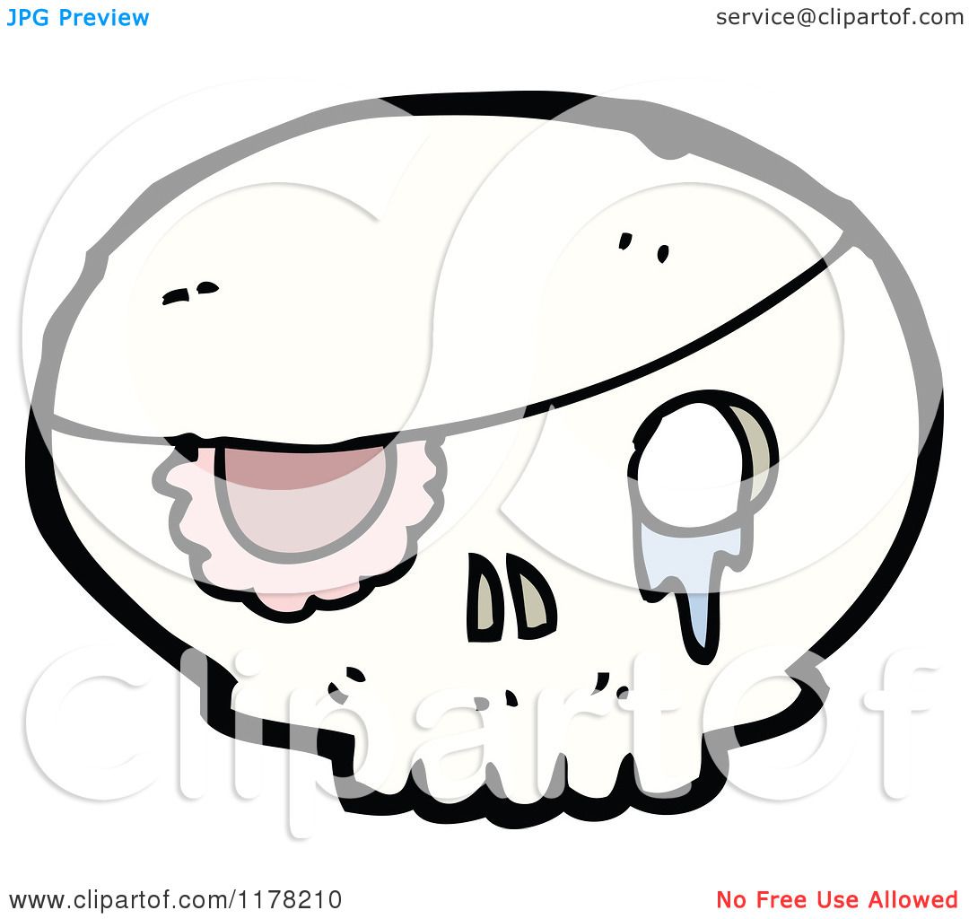 1080x1024 Cartoon Of Skull With An Eyepatch And Slime