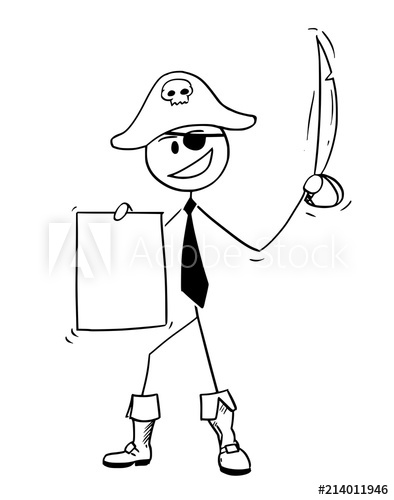 394x500 Cartoon Stick Drawing Conceptual Illustration Of Pirate
